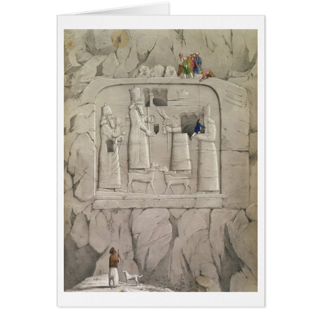 Examinant une sculpture assyrienne en roche, de (Devant)