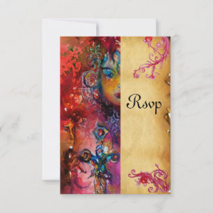 EXCALIBUR, rouge vif, parchemin bleu rsvp