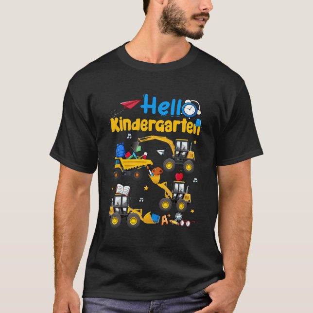 Excavato Hello Kindergarten T-Shirt Retour À L'Éco (Devant)