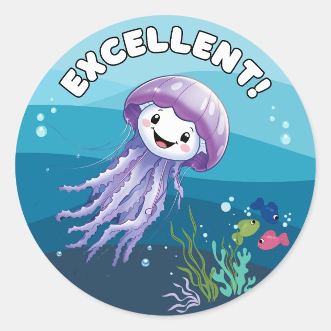 Excellent Sticker, Stickers Poisson Jelly (Devant)