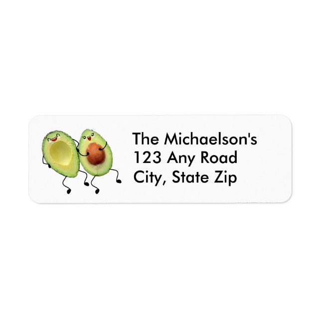 Excepté le Étiquette de adresse de couple Avocado (Devant)