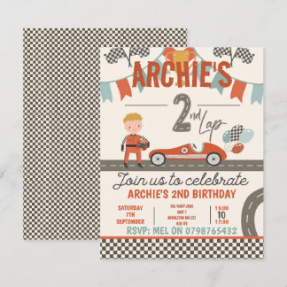 Excitant Voiture De Course Invitations Thématiques