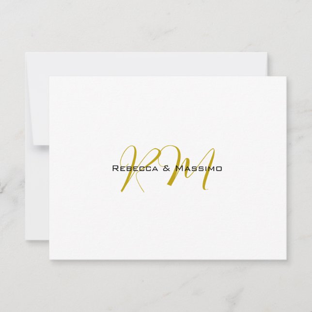 Exclusif Monogramme Moderne Nom Couleur Or Unique (Devant)
