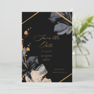 Exclusive Gold Black Floral Enregistrer La Carte D