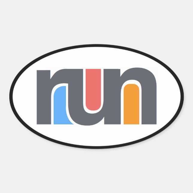 Exécuter Oval Car Sticker (Devant)