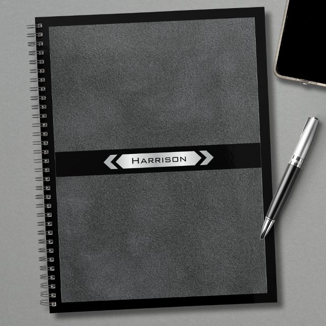 Exécutif Gris Noir Minimaliste Nom Professionnel (The ultimate high-end accessory for the modern executive)