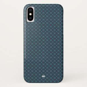 Exécutif iPhone X Coque Blue Motif Monogramme