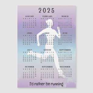 Exécution de Jogging 2025 Calendrier Carte magnéti