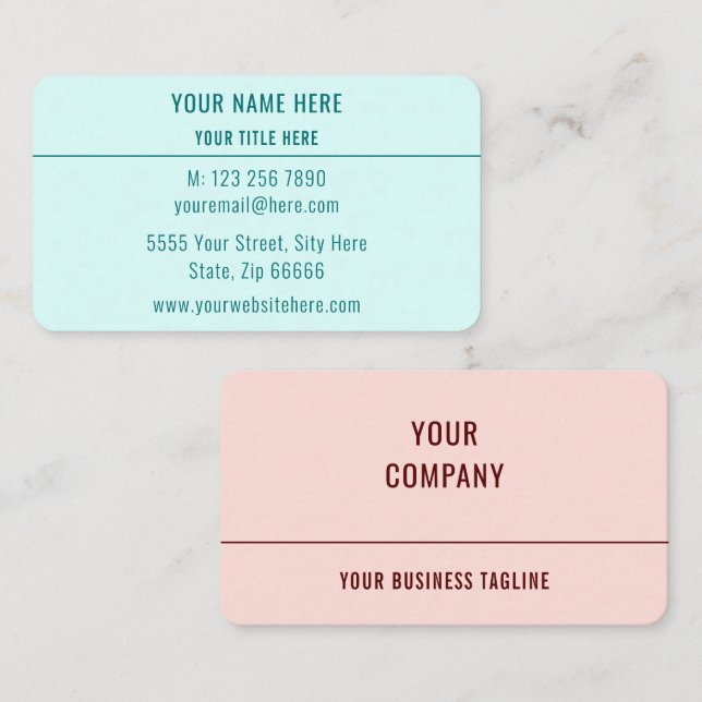 Exemple de Cartes de Visite Professionnelles Chois (Devant / Derrière)