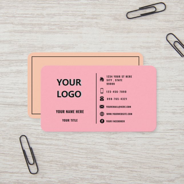 Exemple de Cartes de Visite Promotionnelles avec L (Devant/Arrière en situation)