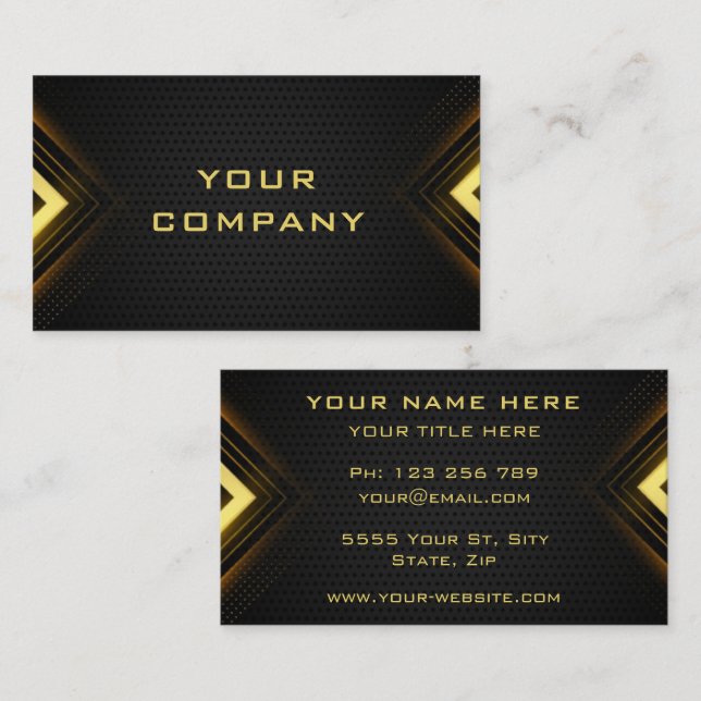 Exemple de Cartes de Visite Promotionnelles Noir e (Devant / Derrière)