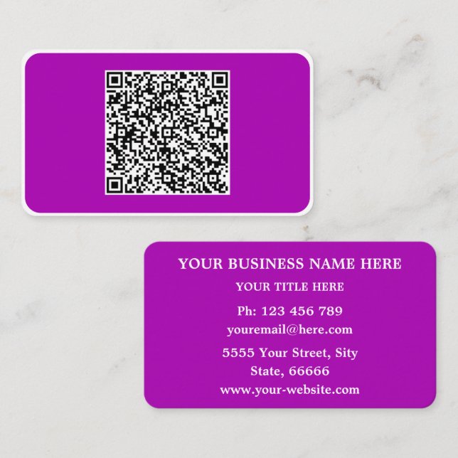 Exemple de Cartes de Visite QR Code Choisir une Co (Devant / Derrière)