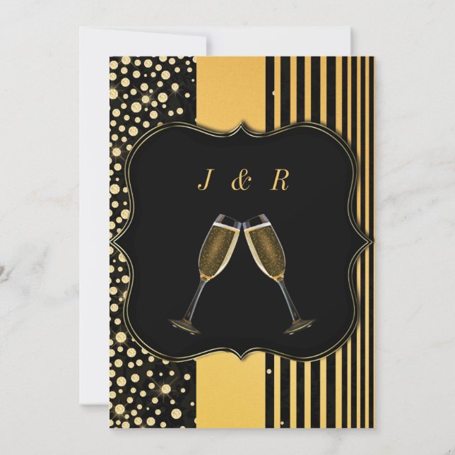 Exemple de carton d'invitation de mariage Champagn (Dos)