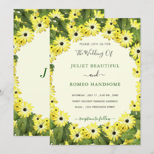 Exemple de carton d'invitation de mariage Feuilles