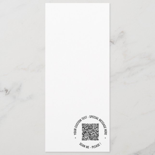 Exemple de code QR et de carte de menu texte perso (Devant)