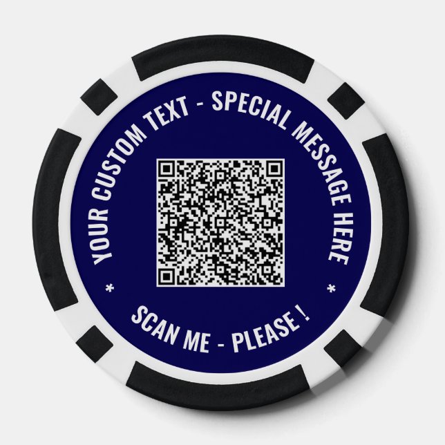 Exemple de code QR et de jetons de poker de texte  (Verso)