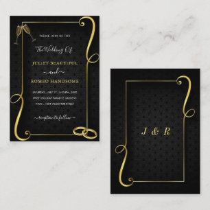 Exemple de Faire-part de mariage encadrée en noir 