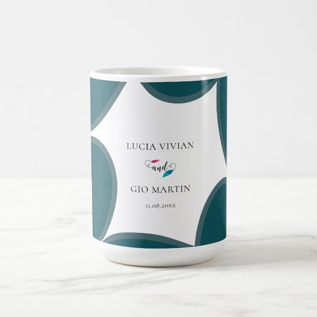 Exemple de mariage vert de la forêt Faveur Mug (Centre)