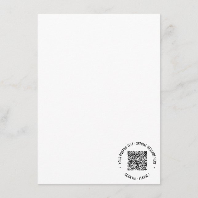 Exemple de menu Code QR avec du texte personnalisé (Devant)