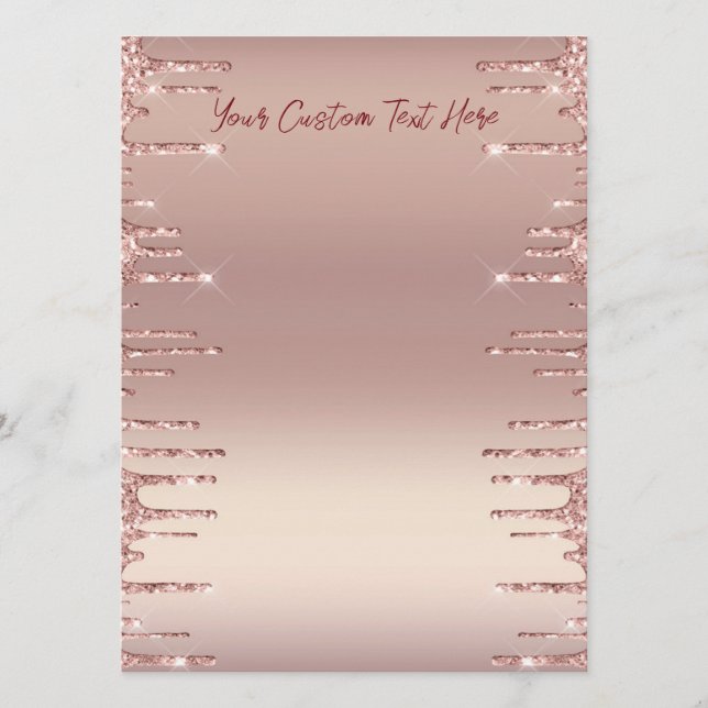 Exemple de menu texte personnalisé Rose Gold Glitt (Devant)