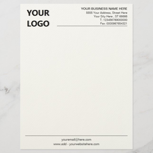Exemple de papier à en-tête avec logo et code QR (Devant)