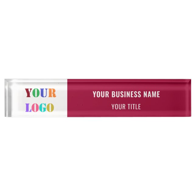 Exemple de plaque de bureau avec logo d'entreprise (Devant)