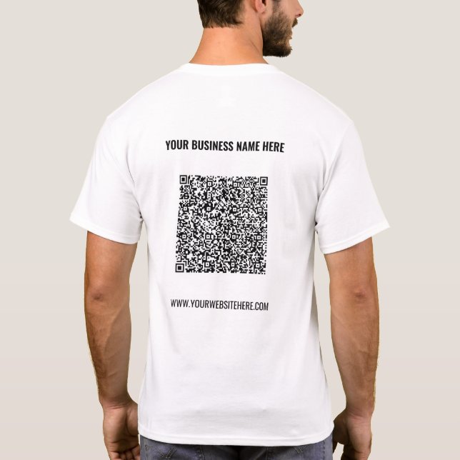 Exemple de T-Shirt avec Code QR Personnalisé Texte (Dos)