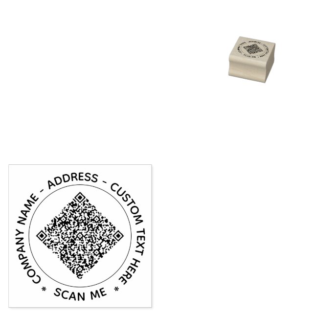 Exemple de tampon en caoutchouc rond avec code QR  (Tamponné)