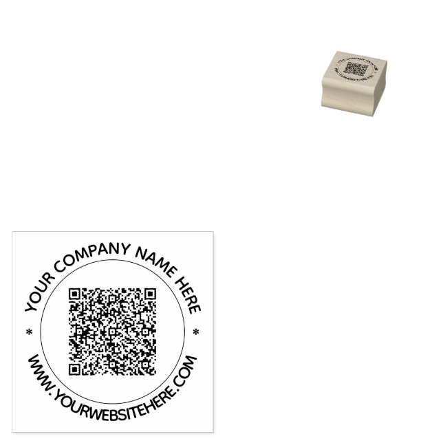 Exemple de tampon rond en caoutchouc avec code QR  (Tamponné)
