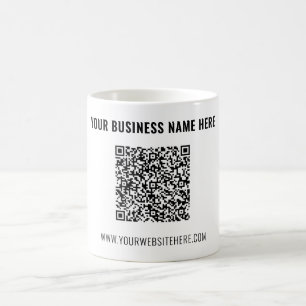 Exemple de tasse de café avec code QR et texte per