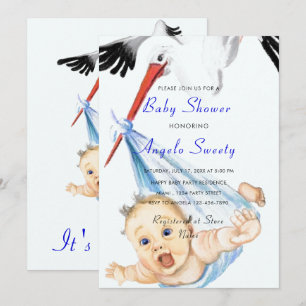 Exemple d'invitation à une baby shower avec une ci