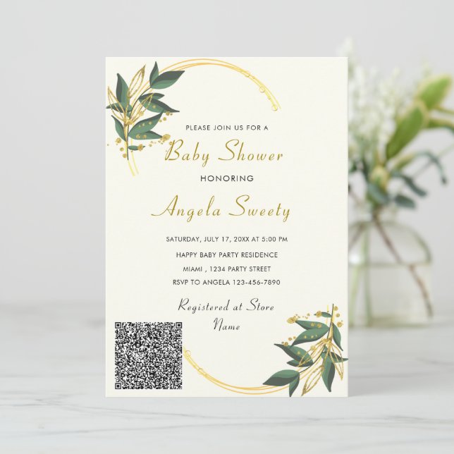 Exemple d'invitation à une baby shower avec votre  (Debout devant)