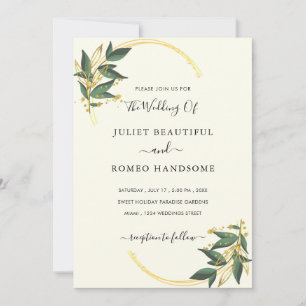 Exemple d'invitation de mariage élégante florale d