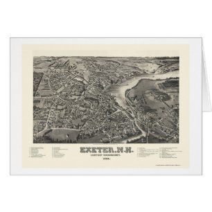 Exeter, carte panoramique de NH - 1884