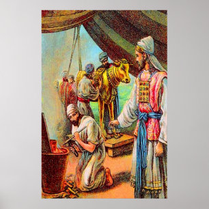 Exodus 32 Aaron fait une affiche pour le veau d'or