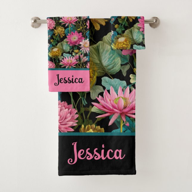 Exotic Floral Pattern Lush Tropical Leaves Name  (En situation)