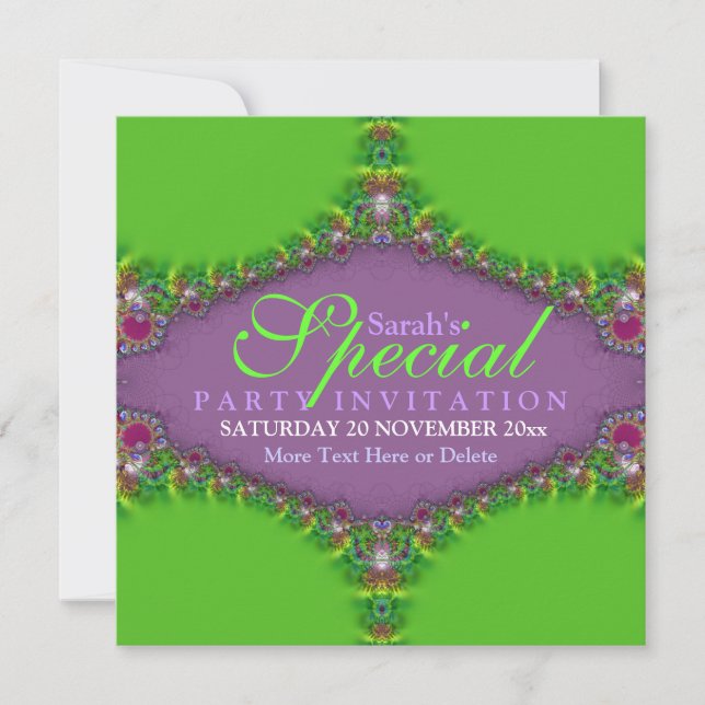 Exotic Magic Genie Fractal Art Invitation (Devant)