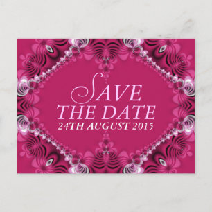 Exotic Pink Lacy Enregistrer la date Carte postale