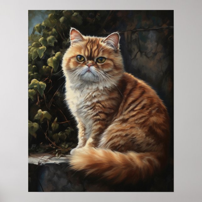 Exotic Shorthair Cat Art Imprimer Poster (Devant)