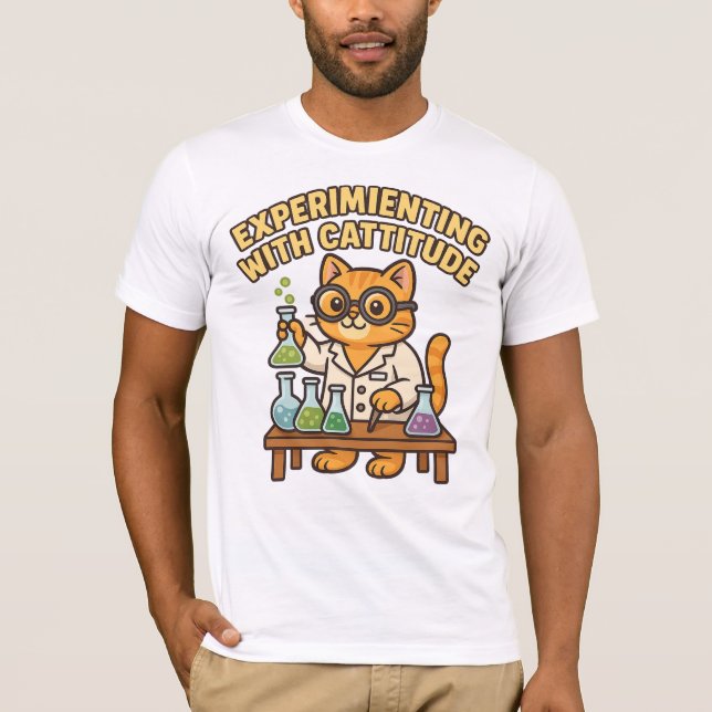 Expérimentation avec Cattitude - T-shirt de chat d (Devant)