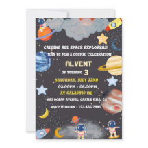 Explorateurs de l'espace Invitation d'anniversaire