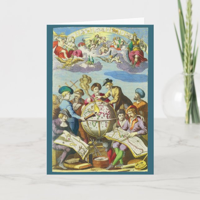 Explorateurs vintages avec carte du monde antique, (Devant)