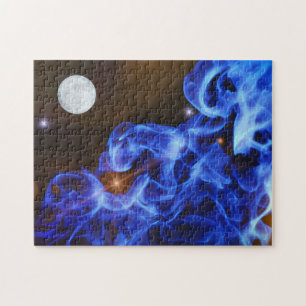 Exploration de l'espace Lune Étoiles Art Puzzle