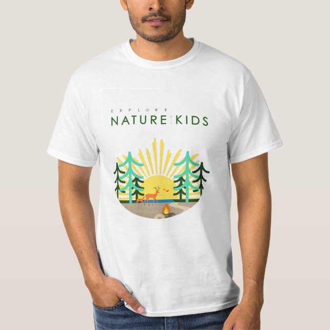 Explore Nature with Kids Mens TShirt Graphic (Devant)