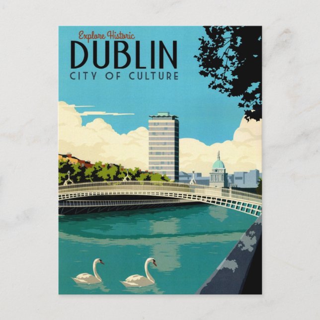 Explorer Dublin Irlande Carte Postale (Devant)