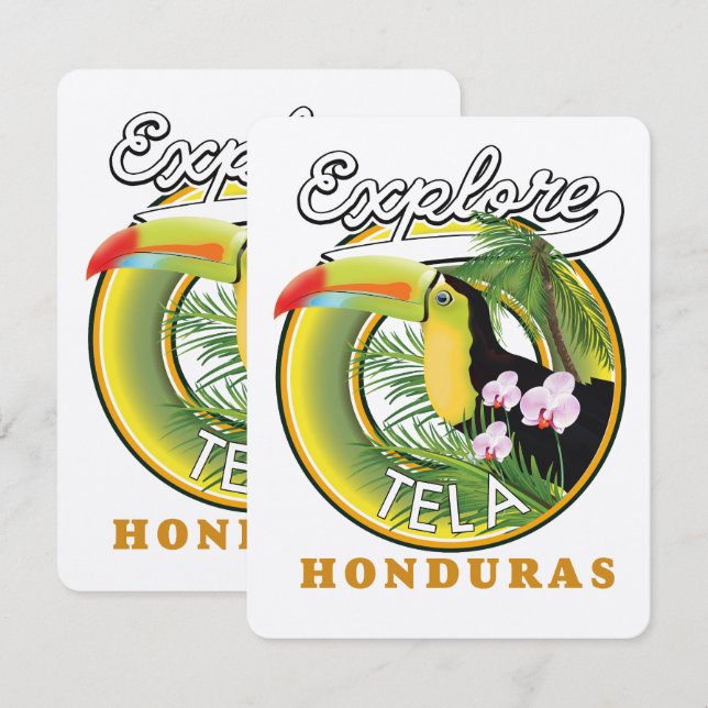 Explorer le logo de voyage Tela Honduras (Devant / Derrière)