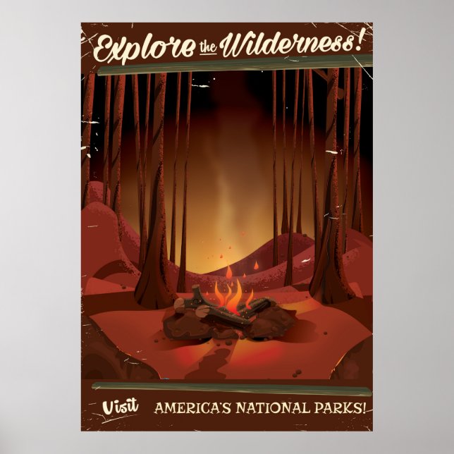 Explorez la nature ! Affiche de feu de camp (Devant)