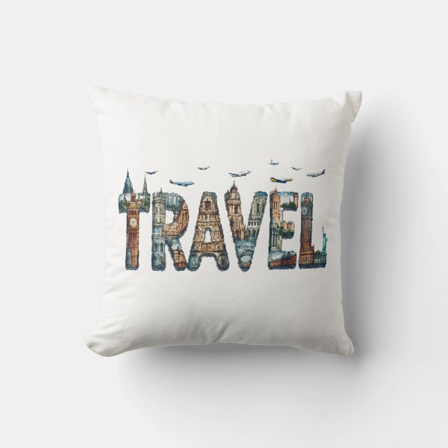 Explorez le Coussin Voyage dans le monde (Recto)
