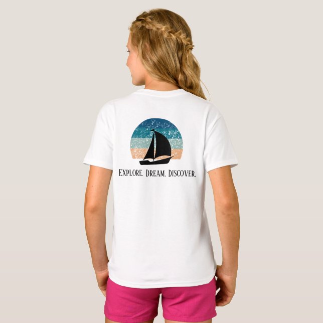 Explorez. Rêvez. Découvrez. T-shirt Voyage (Dos entier)