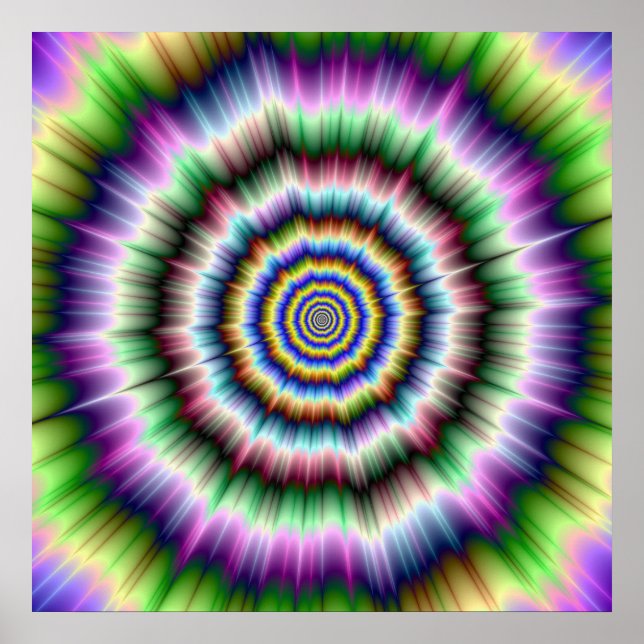 Explosion dans Violet Poster Vert et Bleu (Devant)